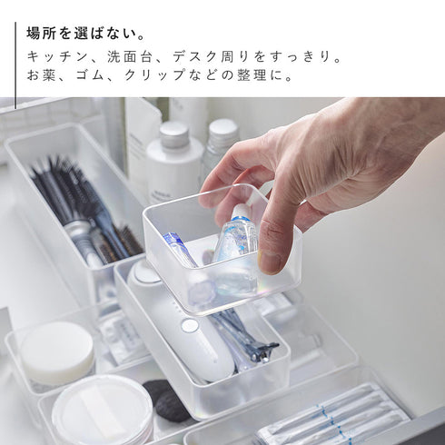 底がクリア 縦横重ねられる引き出し整理収納ケース タワー S 2個組.|s4